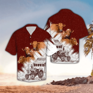 Red Angus Cow Farm Trendy Hawaiian Shirt For Men & Women, Hawaii Shirt Men, KLA Shirt, Tropical Sleeve Summer