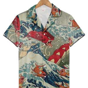Red Gyarados Pokemon Hawaiian Shirts Summer Holiday Gift