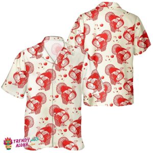 Red Turkey Thanksgiving Unisex Hawaiian Shirt for Autumn Celebrations