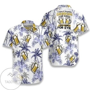 Refreshing Beer Beneata LusCoconut Tree on Hawaiian Shirt