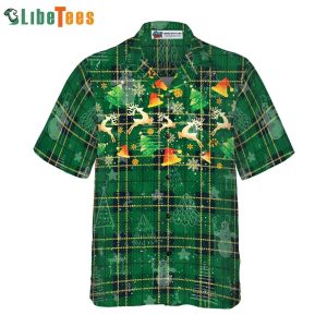 Reindeer Green Plaid Pattern Trendy Hawaiian Shirt, Christmas Trendy Hawaiian Shirt Perfect Gifts For Your Loved Ones