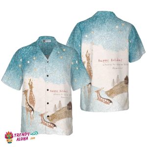 Reindeer Snow Light Hawaiian Shirt, Christmas Shirts Short Sleeve Button Down Shirt For Men And Women