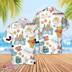 Retro Disney Spring Castle Boo Peep Stitch Pooh Floral Star Wars Minnie Ears Hawaiian Shirt, Short Sleeve Hawaiian KLA Shirt