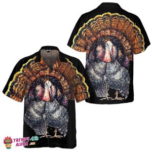 Roasted Turkey Graphic Thanksgiving Men’s Hawaiian Shirt Festive