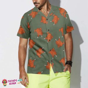 Roasted Turkey Pattern Thanksgiving Day Funny Hawaiian Shirt Gift