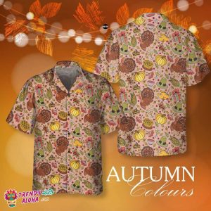 Roasted Turkey Thanksgiving Pattern Hawaiian Shirt Unisex Short Sleeve