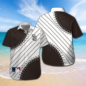 San Diego Padres Short Sleeve Button Up Tropical Hawaiian Shirt VER01