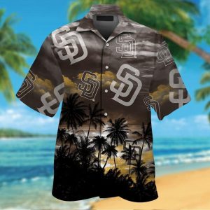 San Diego Padres Short Sleeve Button Up Tropical Hawaiian Shirt VER08