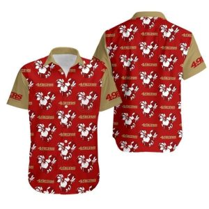 San Francisco 49Ers Mickey Mickey And Flowers Hawaii Shirt And Shorts