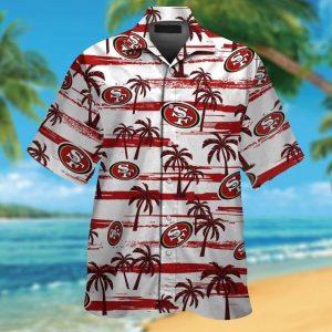 San Francisco 49ers Short Sleeve Button Up Tropical Hawaiian Shirt VER017