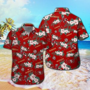 San Francisco 49ers Short Sleeve Button Up Tropical Hawaiian Shirt VER018