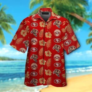 San Francisco 49ers Short Sleeve Button Up Tropical Hawaiian Shirt VER026
