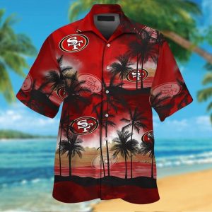 San Francisco 49ers Short Sleeve Button Up Tropical Hawaiian Shirt VER027