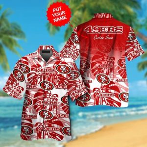 San Francisco 49ers Short Sleeve Button Up Tropical Hawaiian Shirt VER030