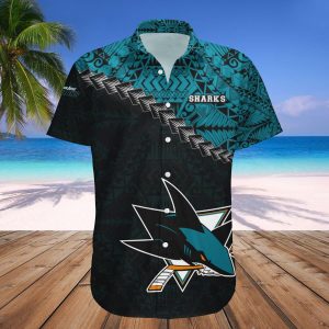 San Jose Sharks Hawaii Shirt Grunge Polynesian Tattoo – NHL