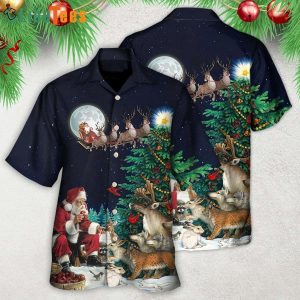 Santa And Reindeer Christmas, Santa Trendy Hawaiian Shirt Perfect Gifts For Your Loved Ones