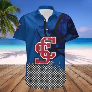 Santa Clara Broncos Hawaii Shirt Basketball Net Grunge Pattern – NCAA