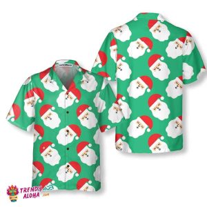 Santa Claus Bright Seamless Pattern Hawaiian Shirt, Funny Santa Claus Shirt, Gift For Christmas