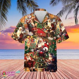 Santa Claus Mele Kalikimaka July Summer Christmas Hawaiian Tee