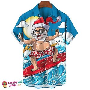 Santa Claus Vacation Mode On Tropical Holiday Hawaiian Shirt