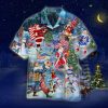 Santa Claus With American Flag On Christmas Day Trendy Hawaiian Shirt For
