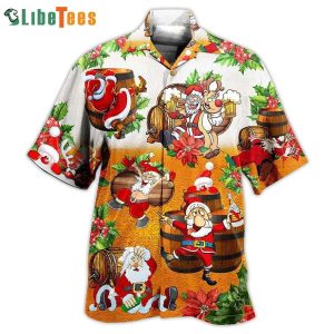 Santa Enjoys Beer Christmas Celebration Hawaiian Shirt