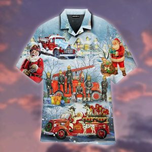 Santa Firefighter Christmas Trendy Hawaiian Shirt