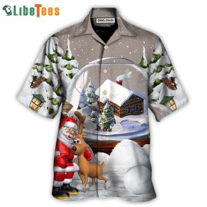 Santa Gifting Joy Christmas Themed Hawaiian Shirt