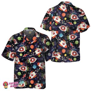 Santa In Outer Space Hawaiian Shirt, Funny Christmas Santa Shirt, Gift For Christmas