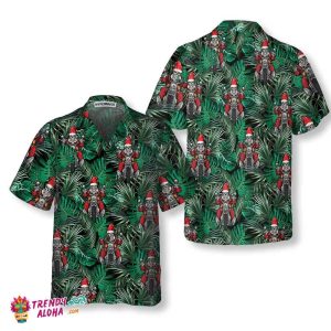 Santa Riding Motorcycle Christmas Hawaiian Shirt, Funny Santa Motorcycle Hawaiian Shirt For Men