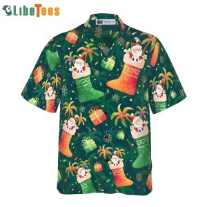 Santa’s Christmas Socks Festive Hawaiian Celebration Shirt
