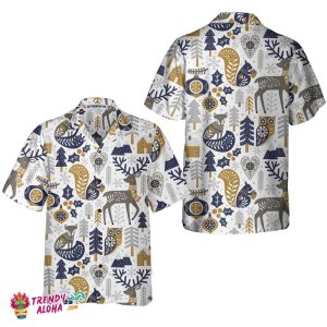 Scandinavian Christmas Shirt For Men Hawaiian Shirt, Christmas Hawaiian Shirt Gift Idea