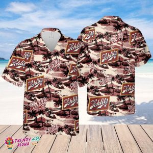 Schlitz Hawaiian Sea Island Pattern Shirt, Summer Beer Hawaiian Shirt