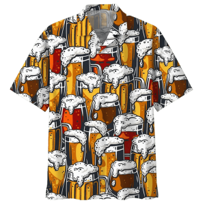 Seamless Beer Watercolor Design Trendy Hawaiian Shirt