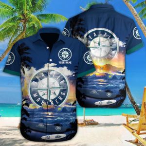 Seattle Mariners Customizable Hawaiian Name Shirt