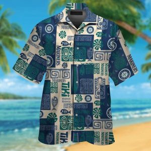 Seattle Mariners Short Sleeve Button Up Tropical Hawaiian Shirt VER07