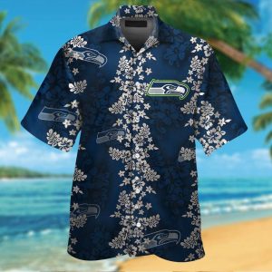 Seattle Seahawks Short Sleeve Button Up Tropical Hawaiian Shirt VER029