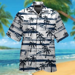 Seattle Seahawks Short Sleeve Button Up Tropical Hawaiian Shirt VER03