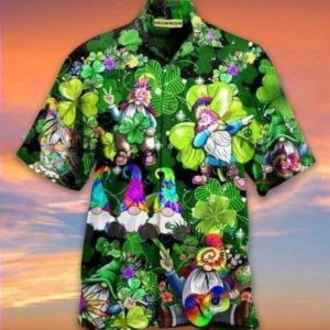 Shamrock Gnome Hippie Saint Patrick’S Day Trendy Hawaiian Shirt