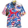 Shark Funny Usa Flag Independence Day Hawaiian Shirt