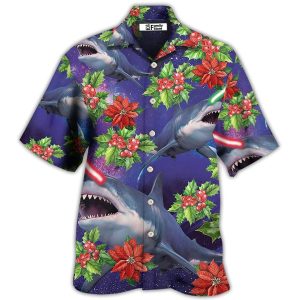 Shark Funny With Xmas Amazing Style Hawaiian Shirt