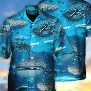 Shark – Swim With Whale Sharks, Beach Party Matching Shirt For Men/Women, Gifts For Bachelor Party, Hawaiian Set Gift, Gift For Family.