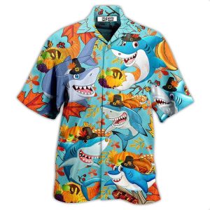 Shark Thanksgiving Funny Style Hawaiian Shirt