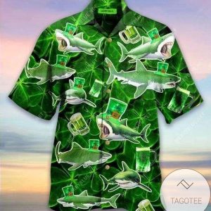 Sharks Celebrate St Patricks Day Elegance Hawaiian Shirt Collection
