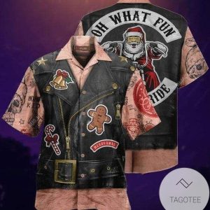 Shop Hawaiian Shirts Christmas Biker Leather Jacket What Fun