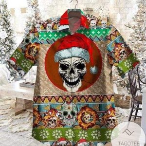 Shop Skull Santa Claws Mandala Christmas Hawaiian Shirts