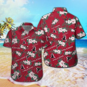 Short Sleeve Atlanta Falcons Hawaiian Shirt Tropical Button Up