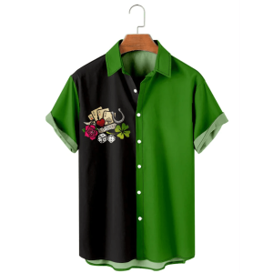 Simple St. Patrick’s Day Clover Trendy Hawaiian Shirt, Lucky Patrick’s Day, Irish Trendy Hawaiian Shirt