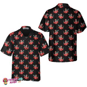 Skeleton Drinking In Santa Costume Hawaiian Shirt, Funny Santa Claus Christmas Shirt, Gift For Christmas