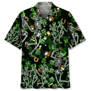 Skeleton Irish St.Patrick Day Trendy Hawaiian Shirt